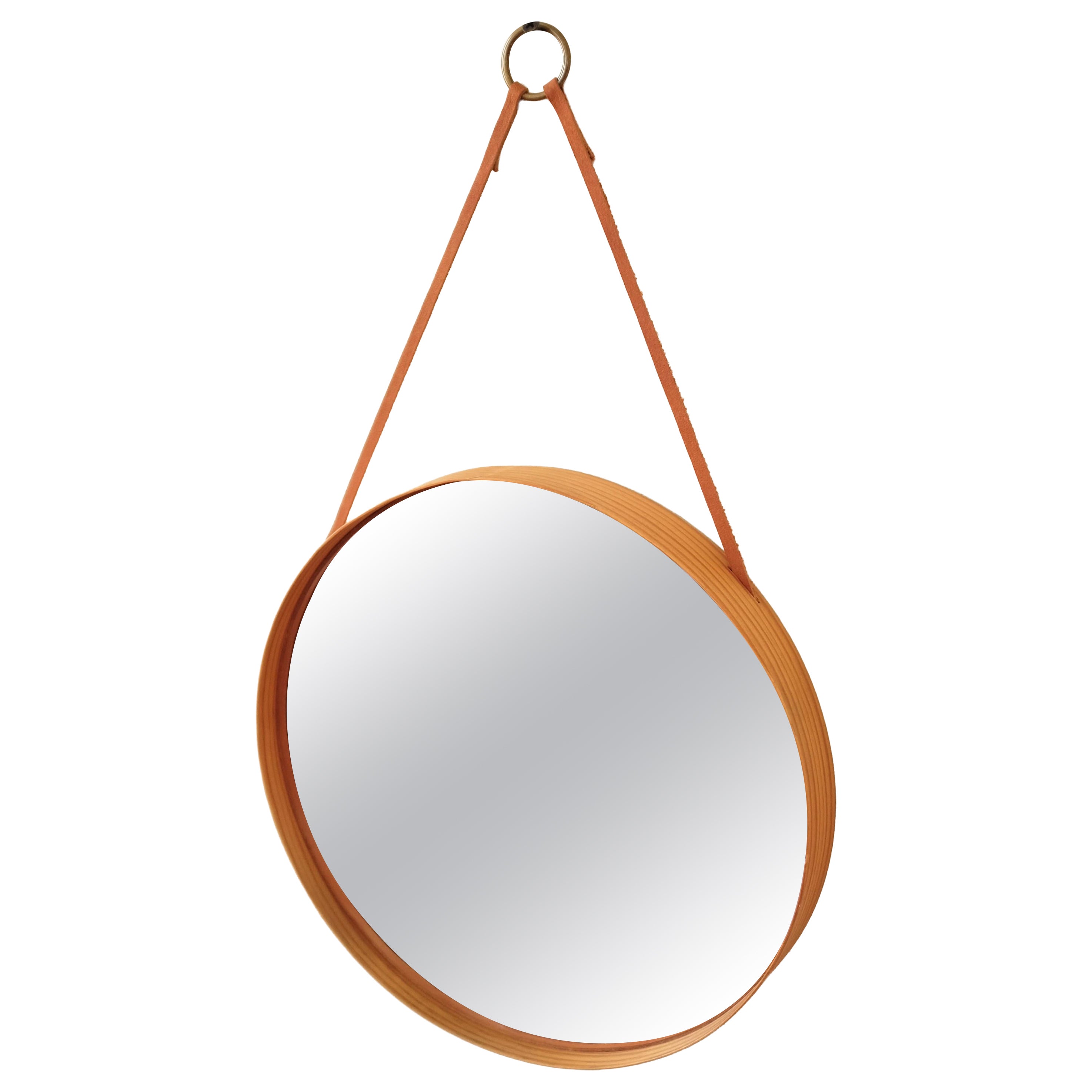 1960s Pine Wall Mirror by Nils Troed, Glasmäster, Sweden For Sale