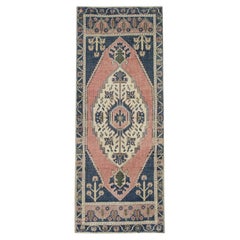 1960s Pink 
Blue Vintage Turkish Mini Rug 1
7" X 3
11"