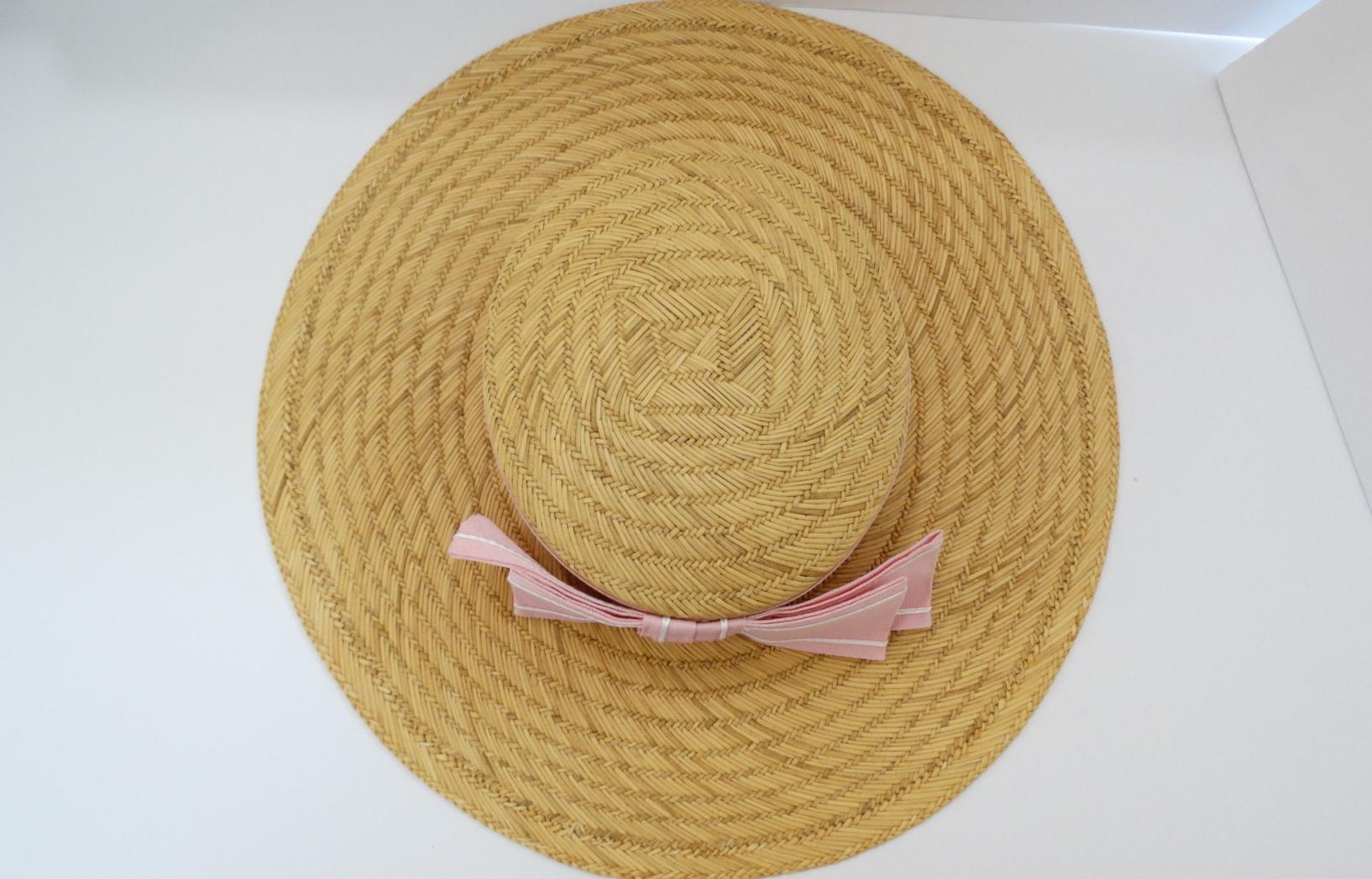 pink boater hat