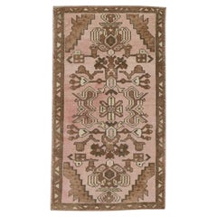 1960s Pink 
Brown Vintage Turkish Mini Rug 1
9" X 2
11"