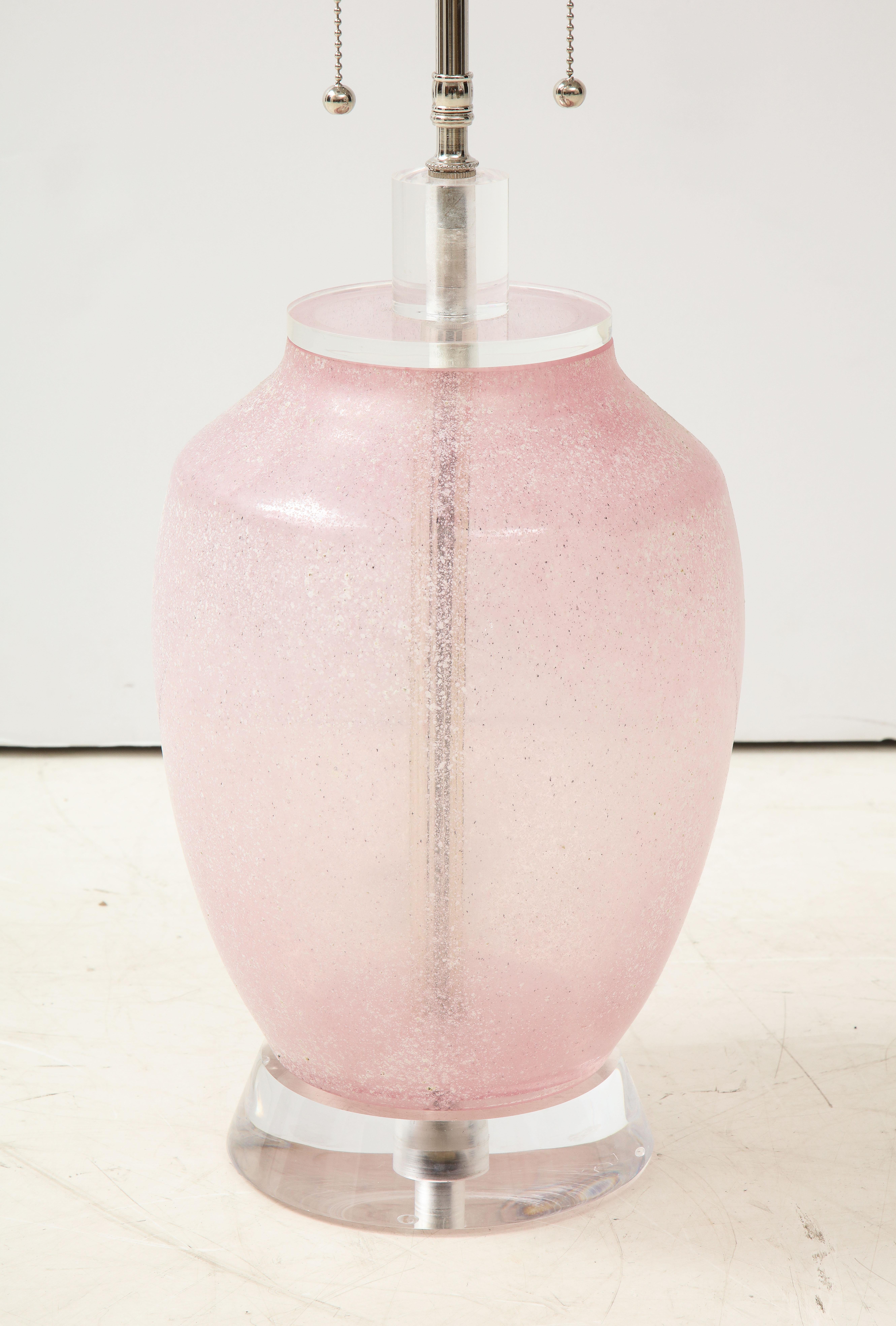 Mid-Century Modern 1960's Pink Cenedese Lamp