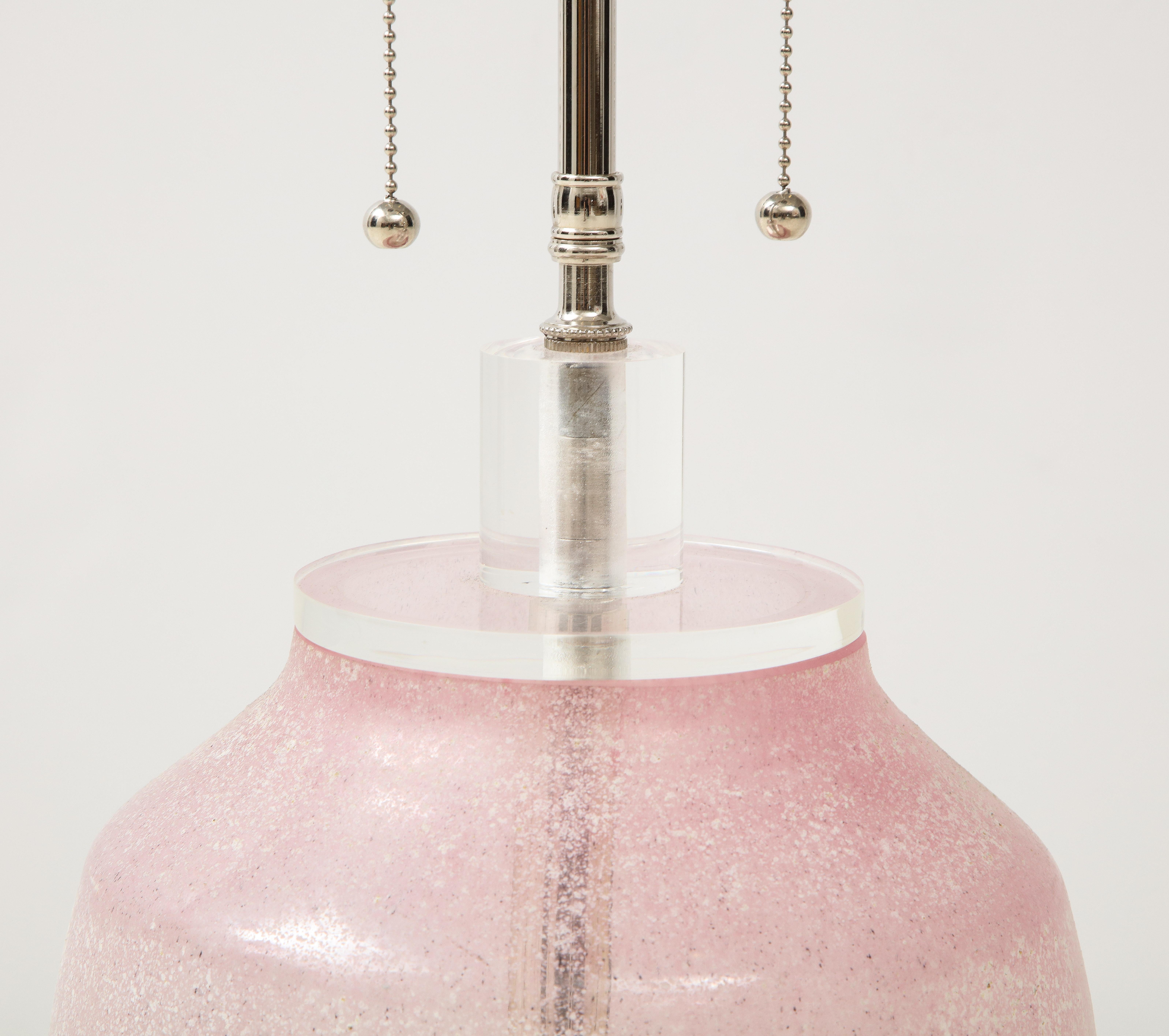 Italian 1960's Pink Cenedese Lamp