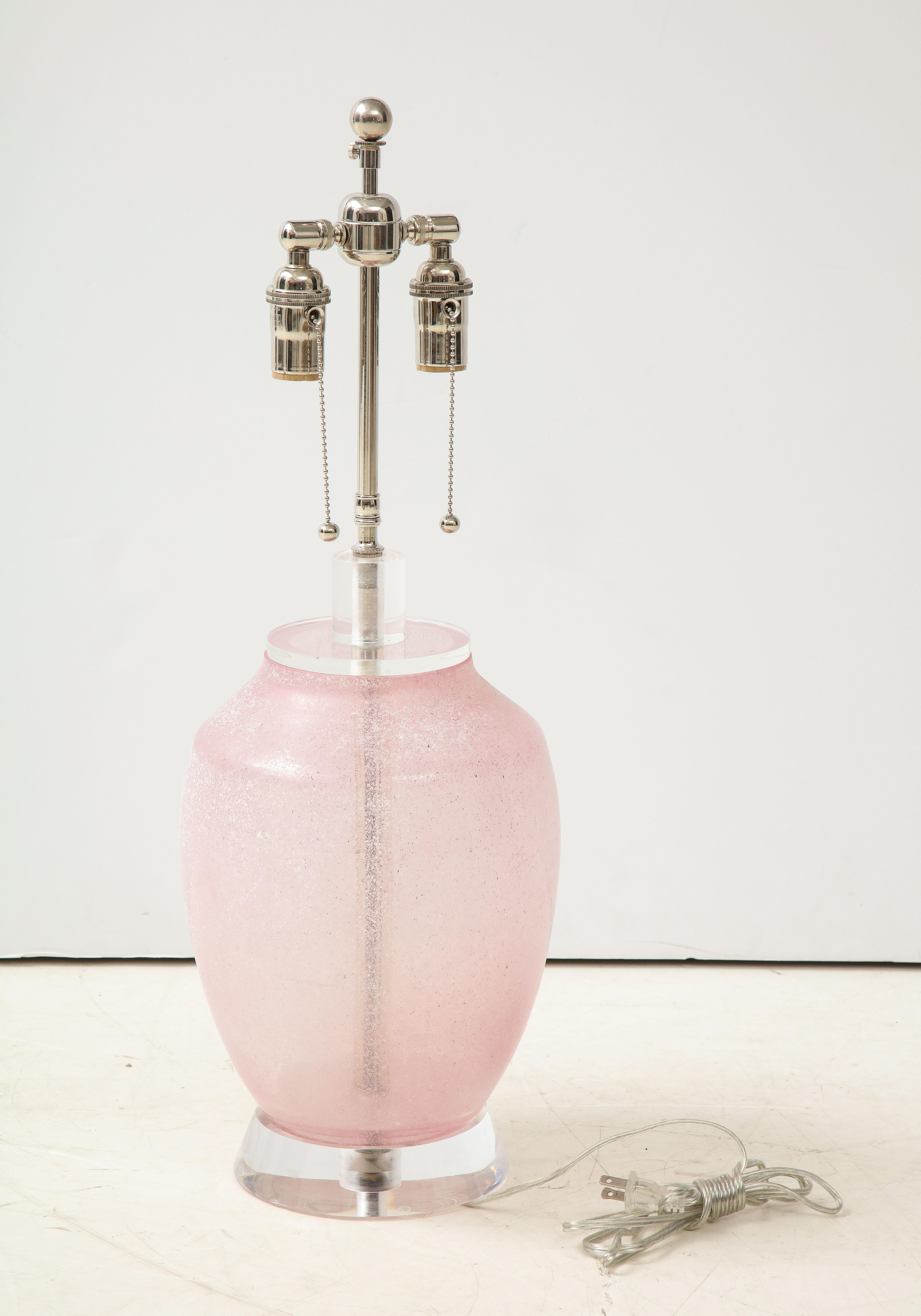 Murano Glass 1960's Pink Cenedese Lamp