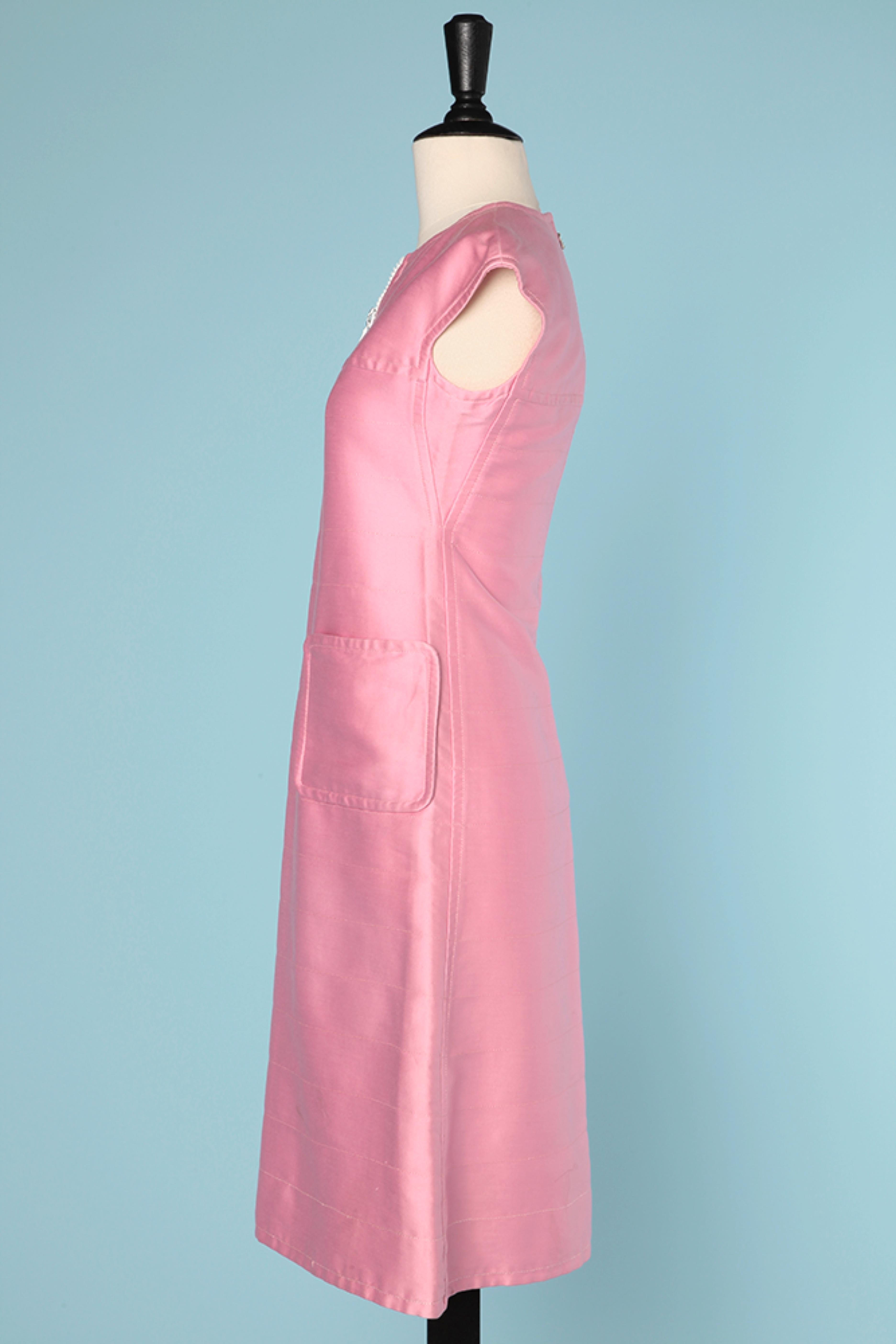 Pink 1960's pink cotton dress Courrèges Paris