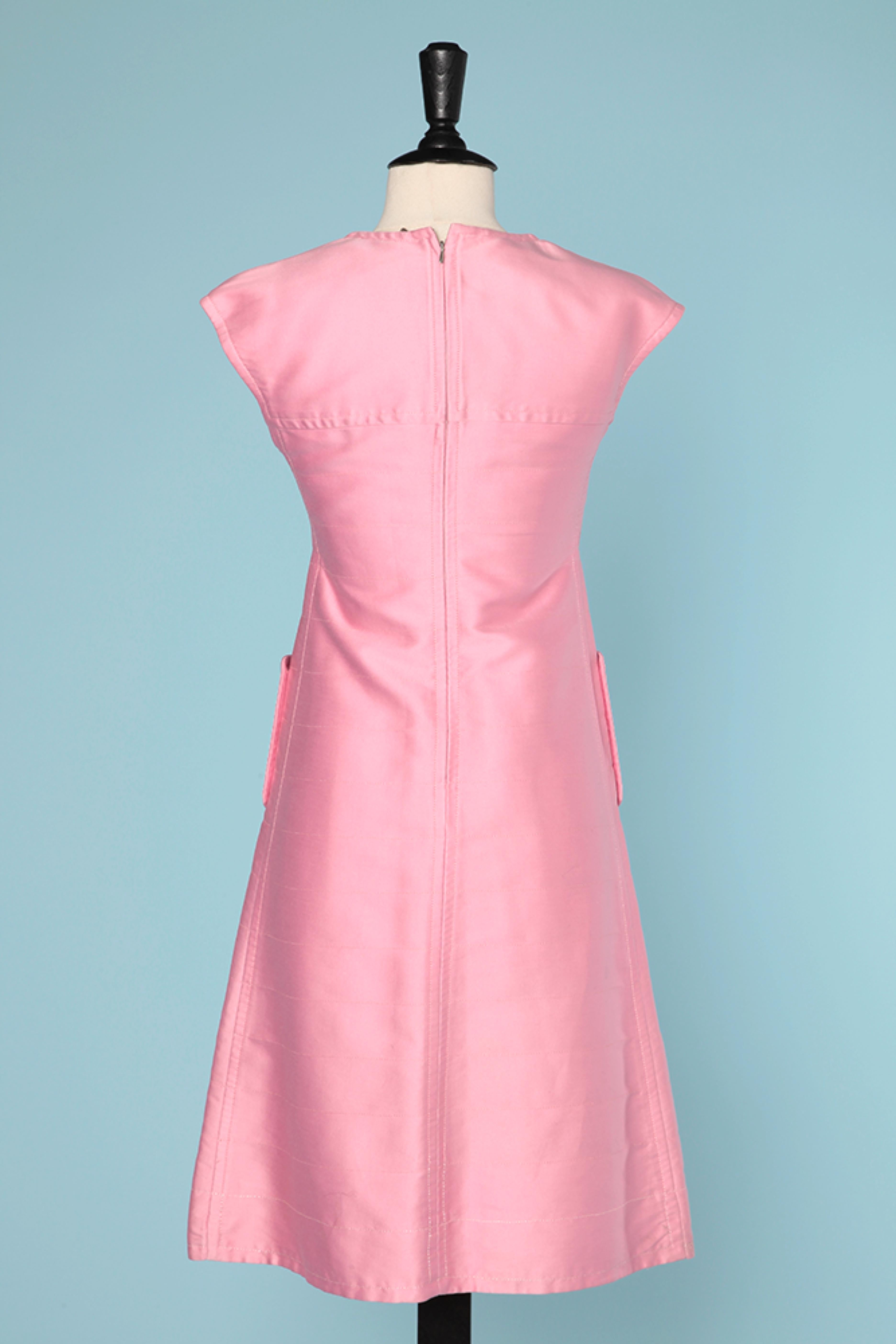 1960's pink cotton dress Courrèges Paris In Good Condition In Saint-Ouen-Sur-Seine, FR