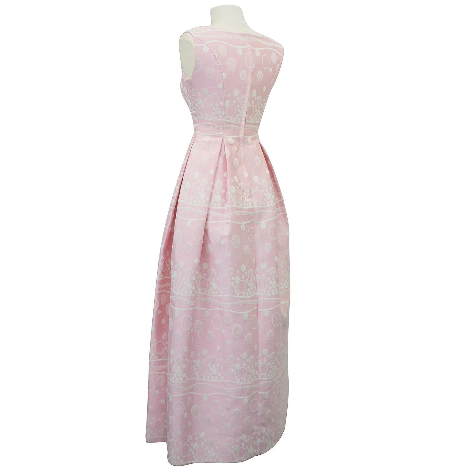 pink brocade gown