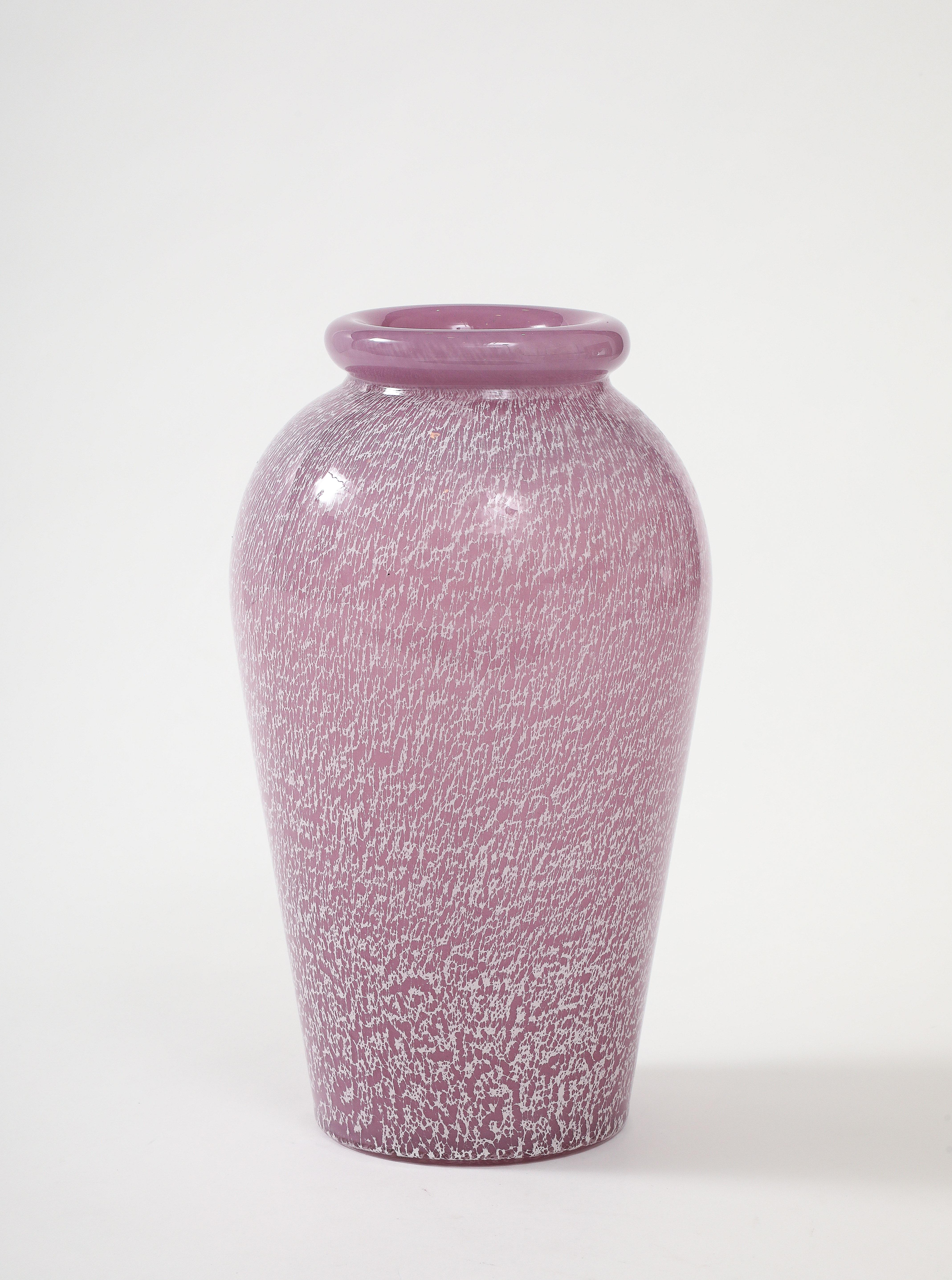 Italian 1960's Pink Murano Glass Vase