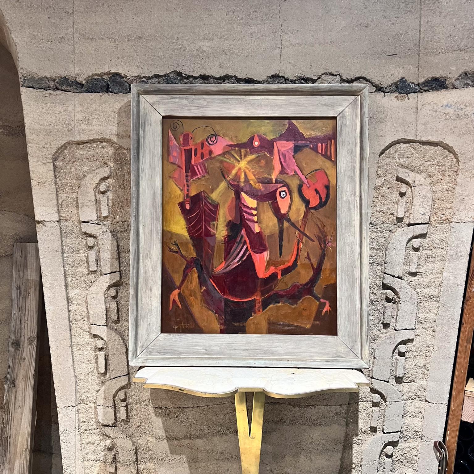 1960s Vibrant Pink Phoenix Bird Art Abstract Oil Painting
signed artist Jane Griffith
37.5 h x 31.5 w x 1.75. Canvas 29.25 h x 23.5 w
Original preowned vintage condition
Refer to images.
LA delivery
Shipping available