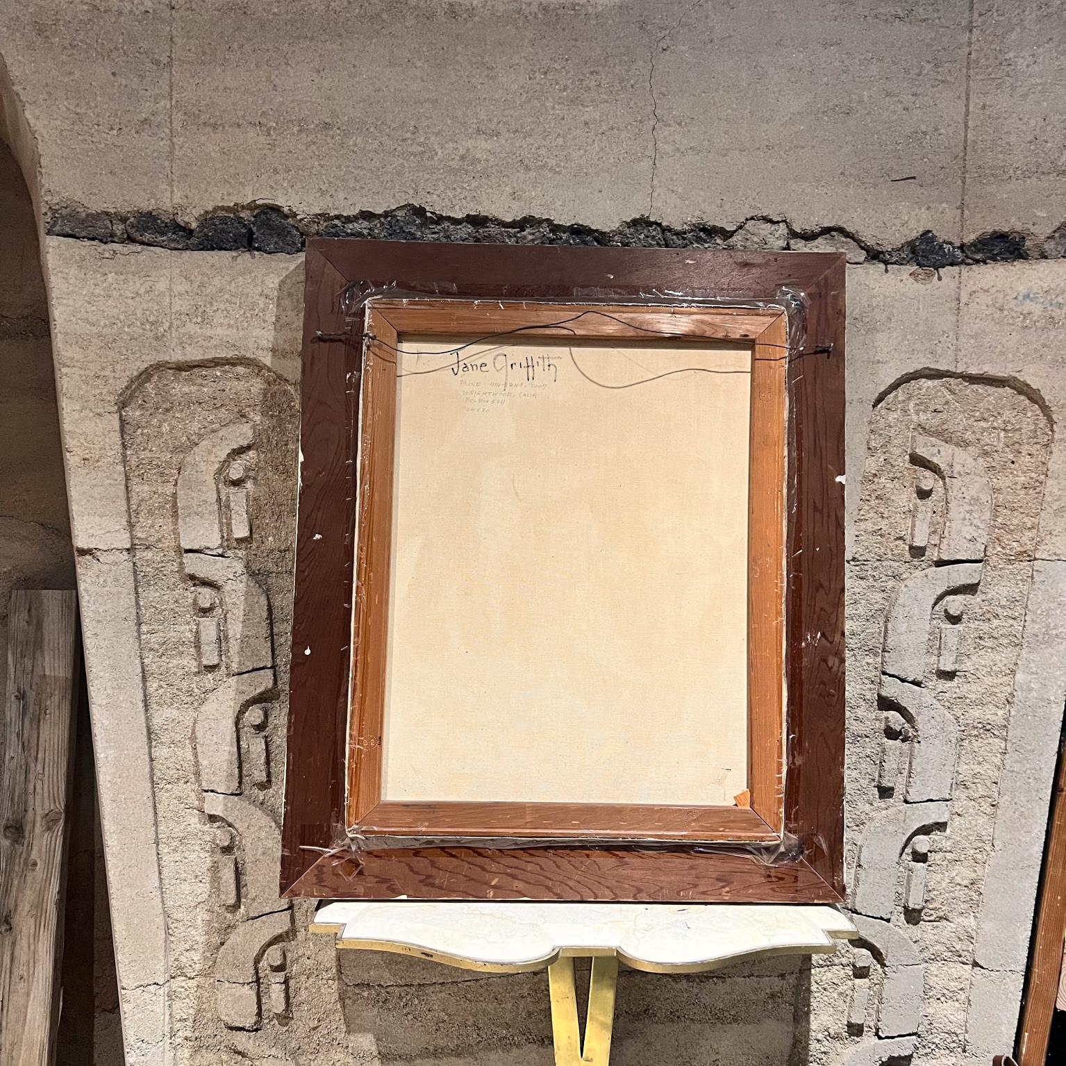 1960s Pink Phoenix Bird Artwork Abstract Oil Painting Griffith In Good Condition For Sale In Chula Vista, CA