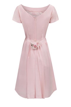 1960s Pink Princess Seam Cut Formal Dress