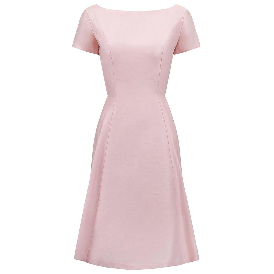 1960s Pink Princess Seam Cut Formal Dress For Sale