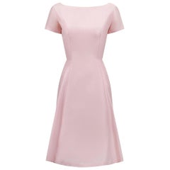 1960s Pink Princess Seam Cut Formal Dress