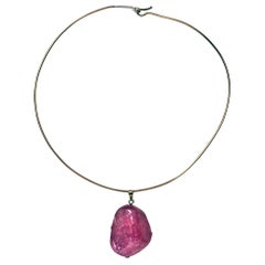 1960s Pink Tourmaline 14 Karat Necklace