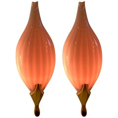 1960s Pink Wall Sconces Venini