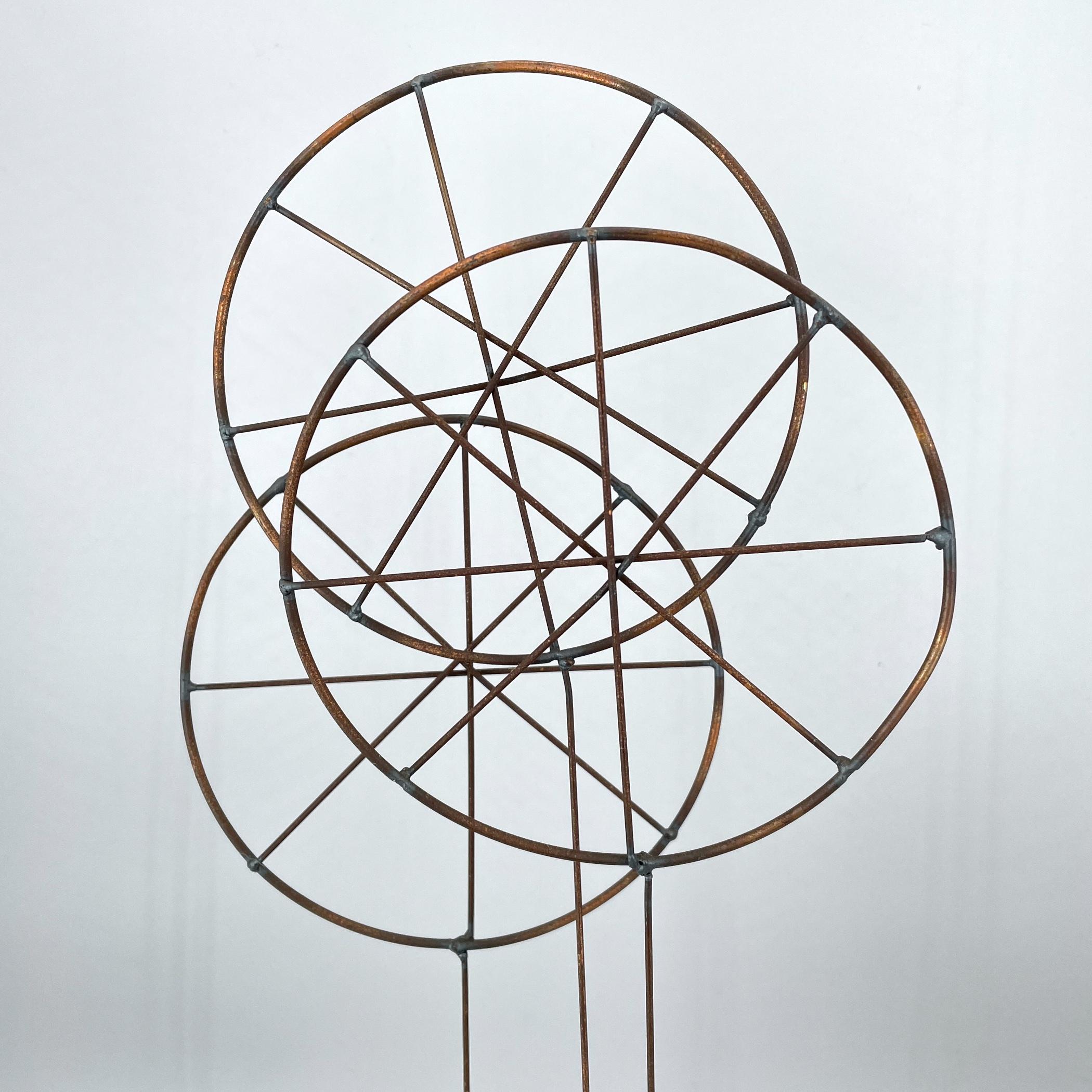 American 1960s Pinwheel Brazen Nail Table Sculpture Mid-Century Starburst as Curtis Jere For Sale