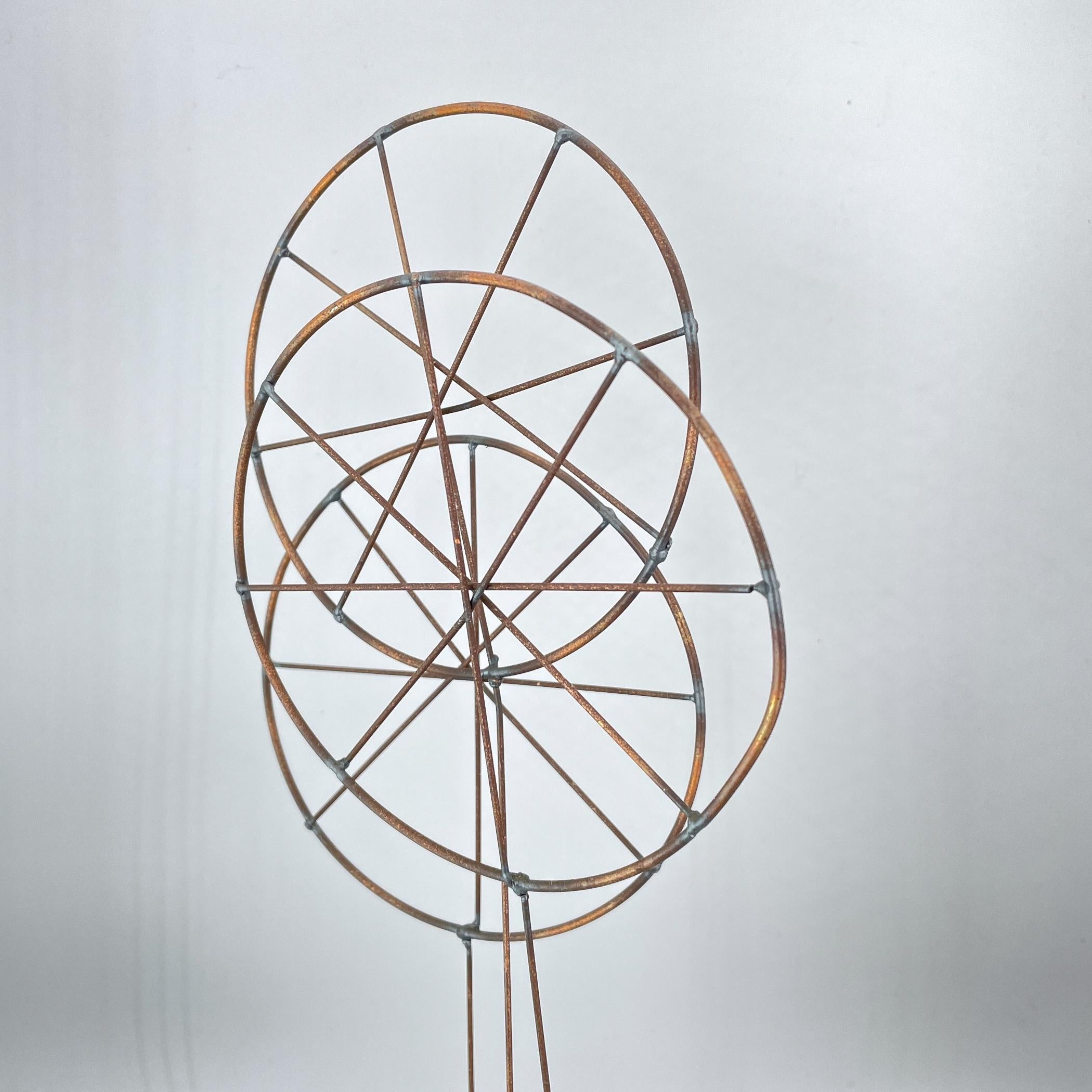 Welded 1960s Pinwheel Brazen Nail Table Sculpture Mid-Century Starburst as Curtis Jere For Sale