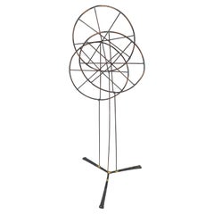 1960s Pinwheel Brazen Nail Table Sculpture Mid-Century Starburst as Curtis Jere