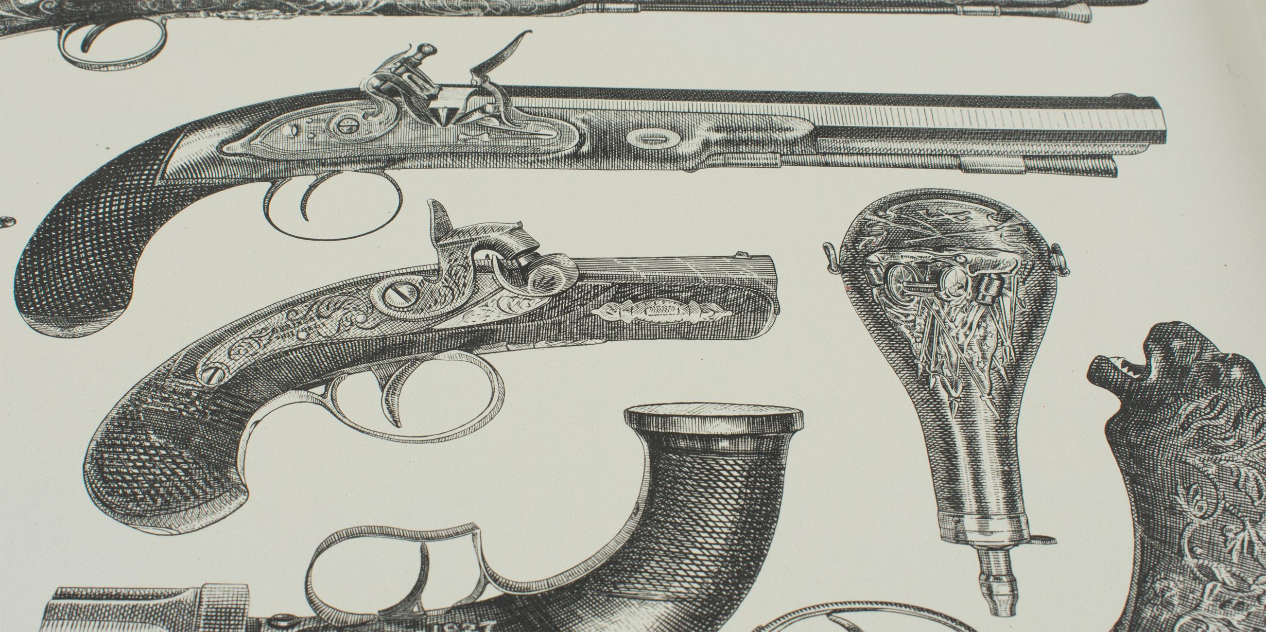 1960s Pistol Barware Serving Tray Attributed to Piero Fornasetti 3