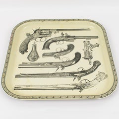 Attributed to Piero Fornasetti Pistol Barware Metal Serving Tray, 1960s