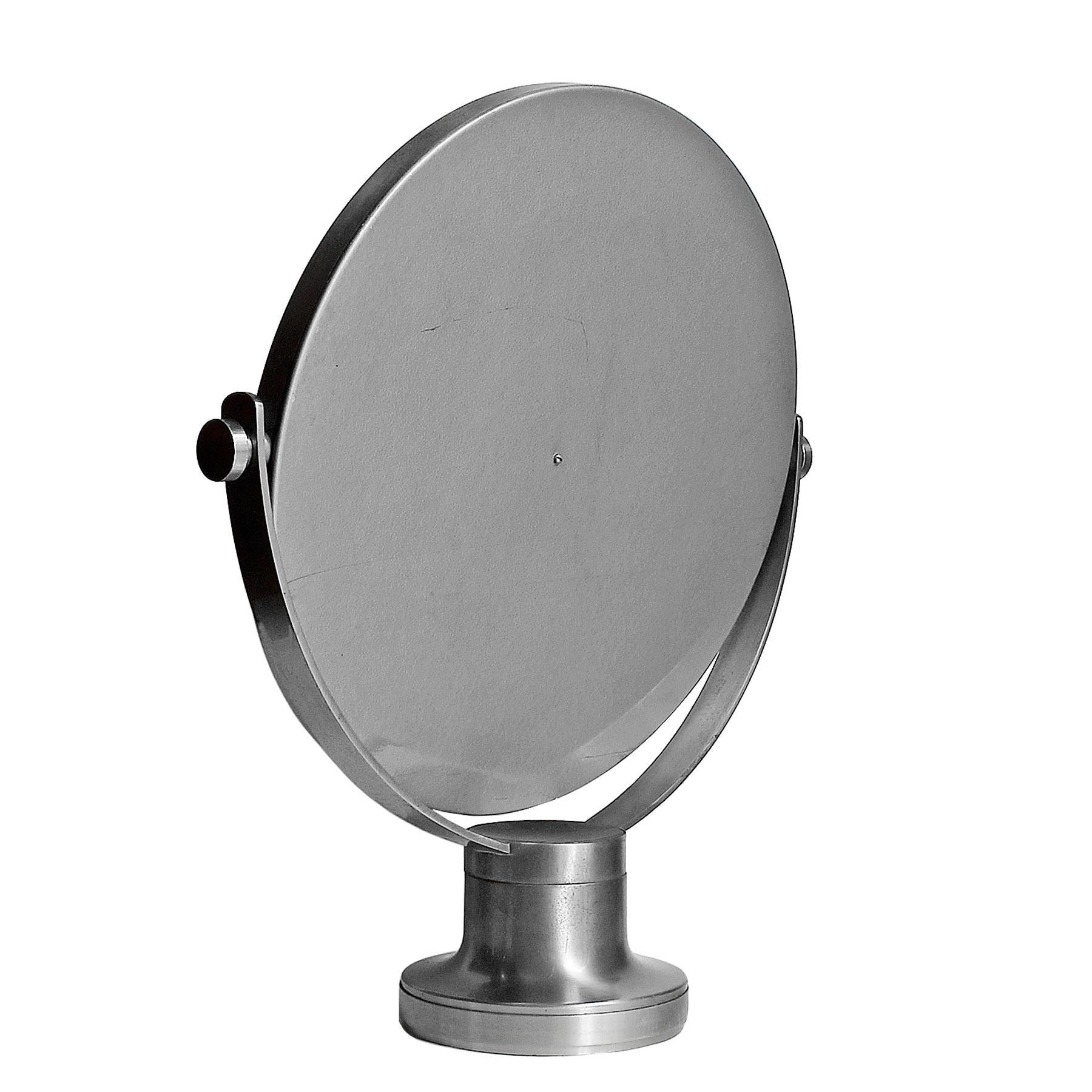 Plated Mid-Century Modern Pivoting Vanity-Table Mirror by Sergio Mazza - Italy, 1960s For Sale
