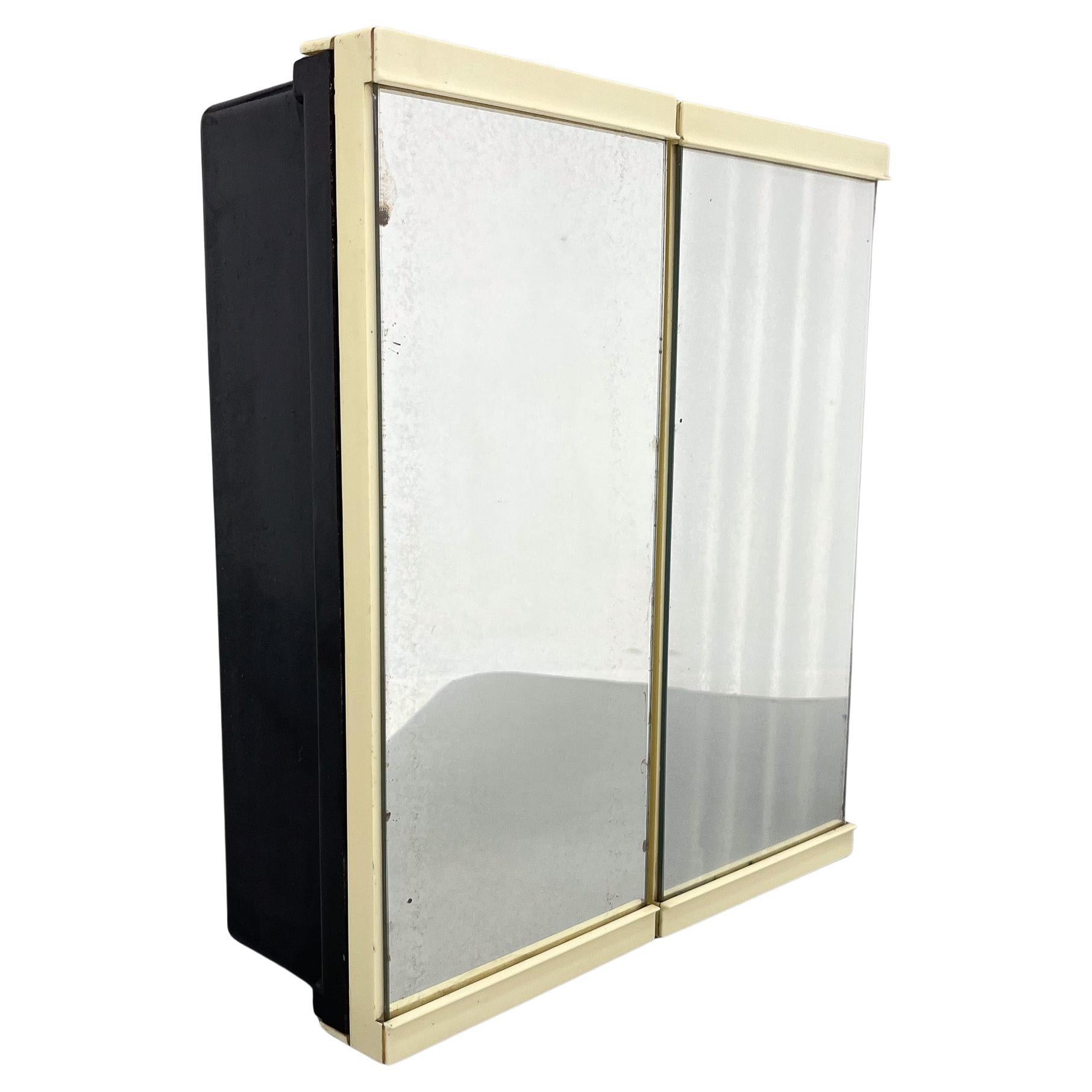 1960's Plastic Bathroom Wall Cabinet with Mirror For Sale
