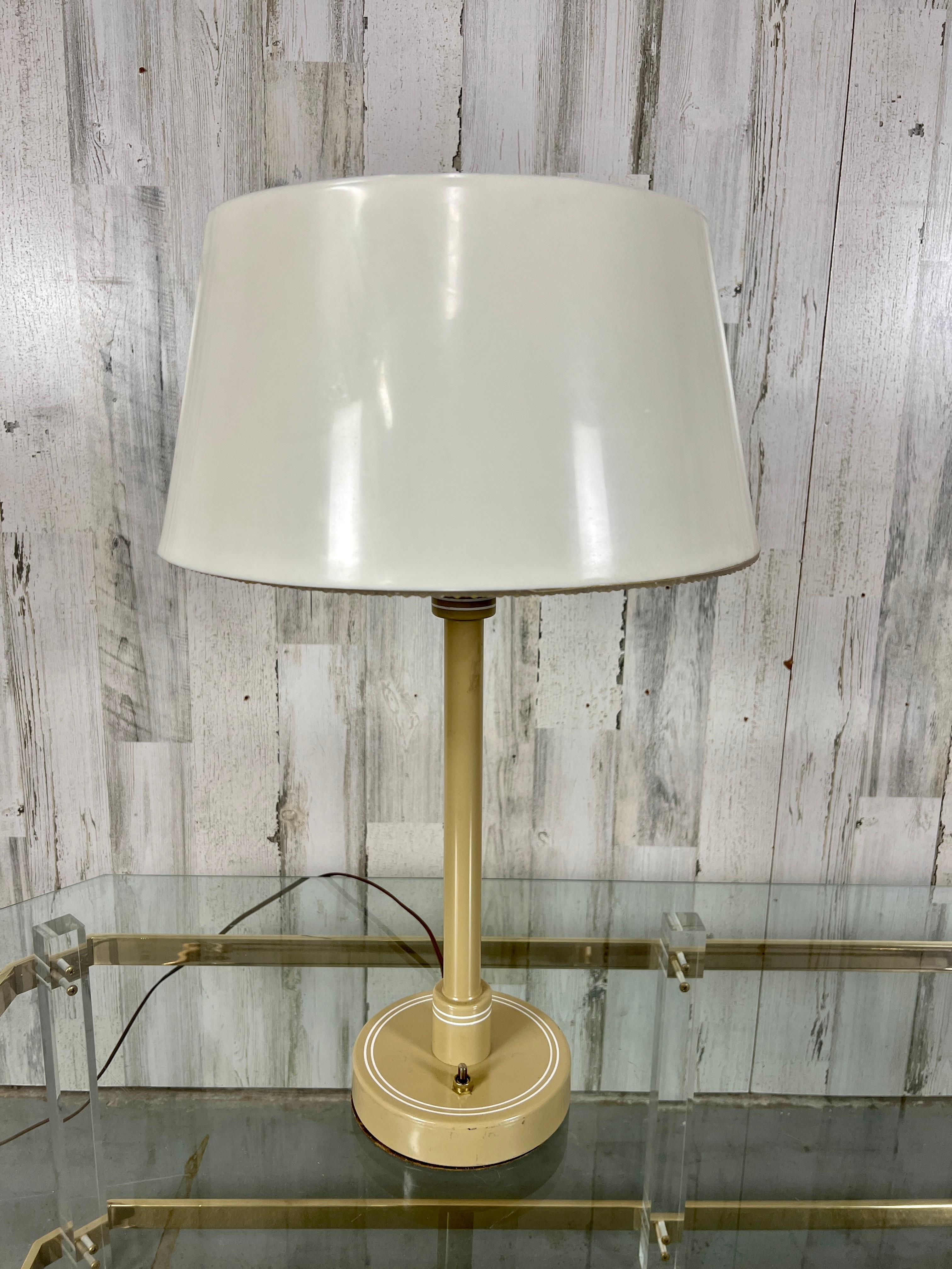 Mid-Century Modern 1960s Plastic Drum Shade Table Lamp For Sale