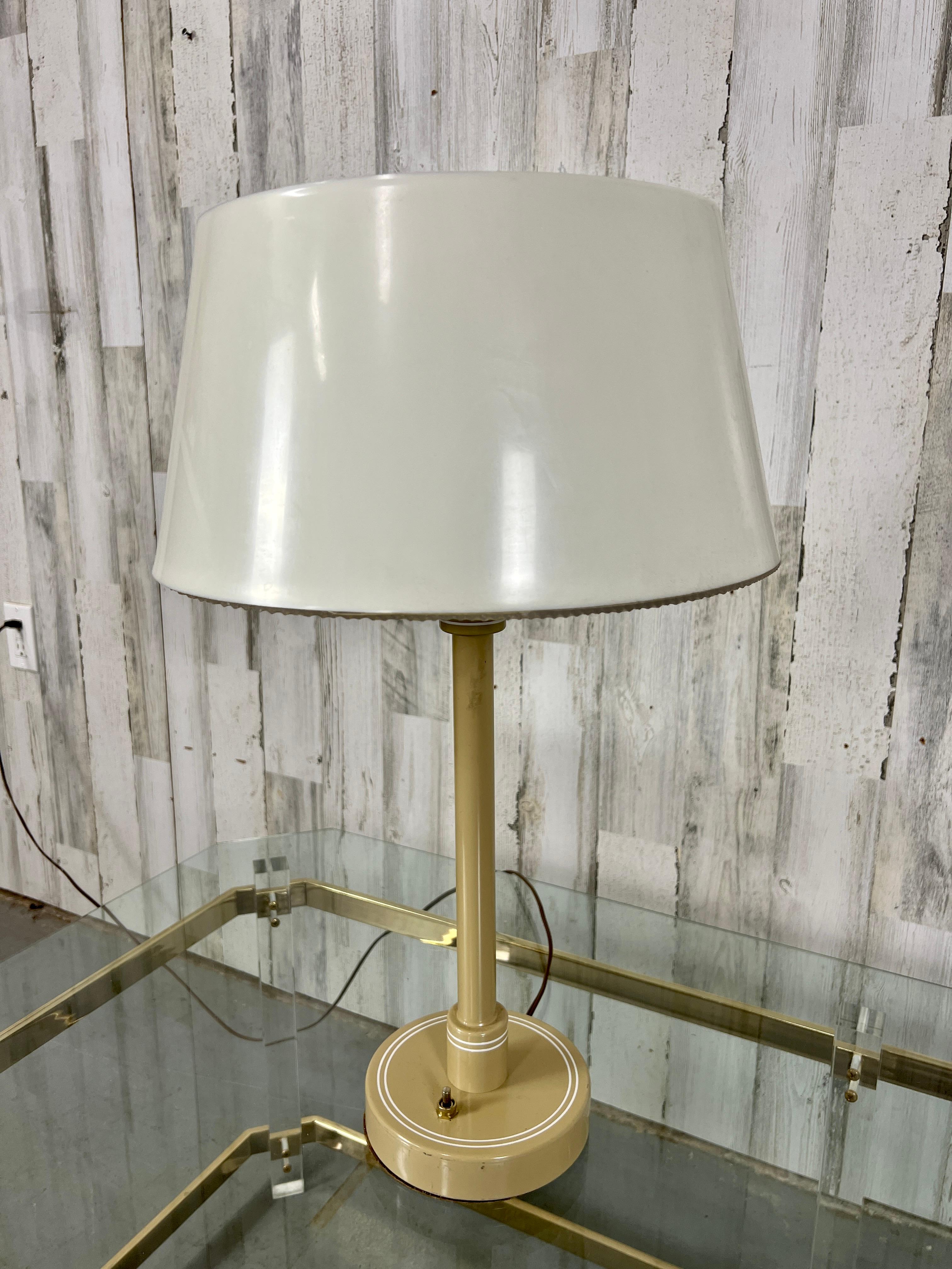 North American 1960s Plastic Drum Shade Table Lamp For Sale