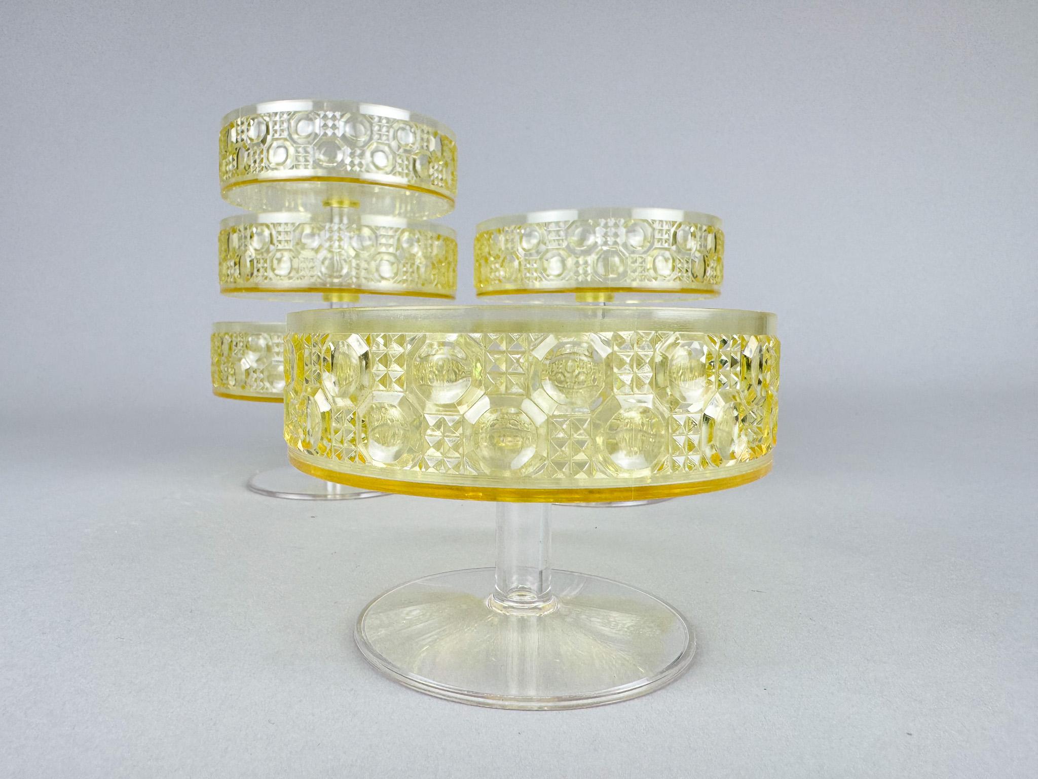 1960's Plastic Ice-Cream Cups, Set of 6, Germany In Good Condition For Sale In Praha, CZ