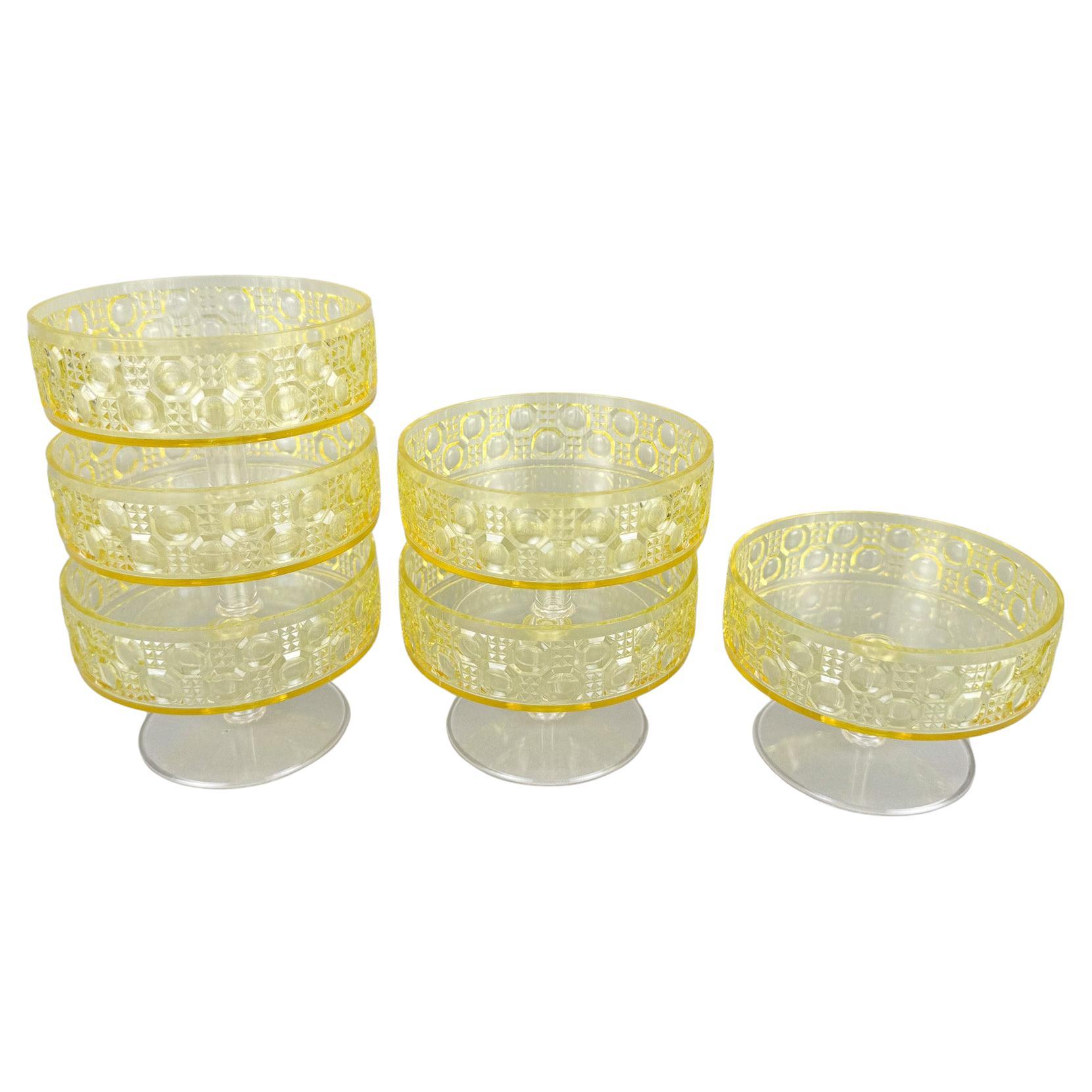 Tasses à glace en plastique des années 1960, lot de 6, Allemagne