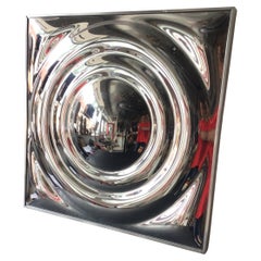 1960s, Plastic Mirrored Bullseye in Aluminum Frame