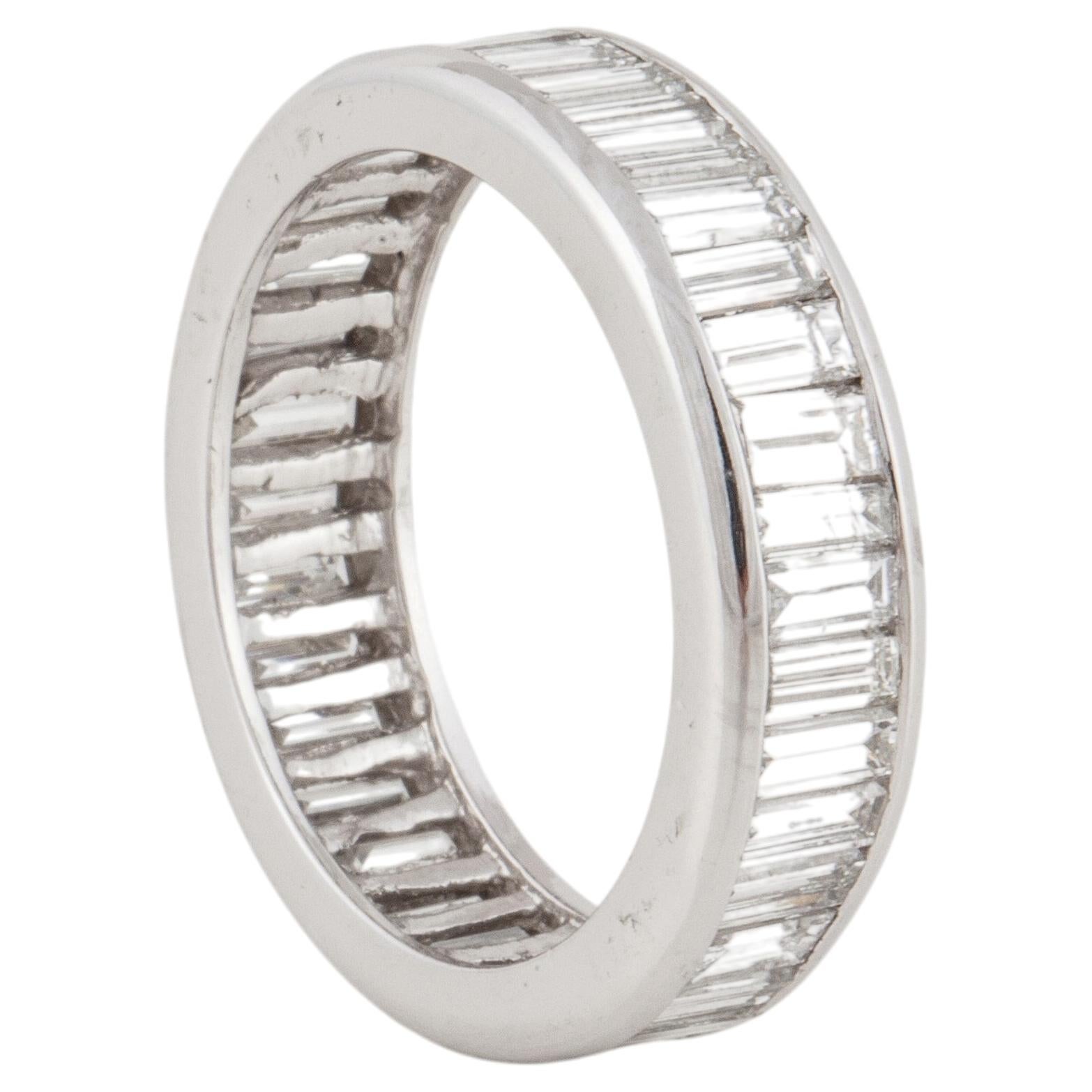 1960s Platinum Baguette Diamond Eternity Band, 3.50ct, Size 7