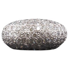 1960s Platinum Bombe Style Round Brilliant Diamond Ring 1960s Platinum Bombe Style Round Brilliant Diamond Ring