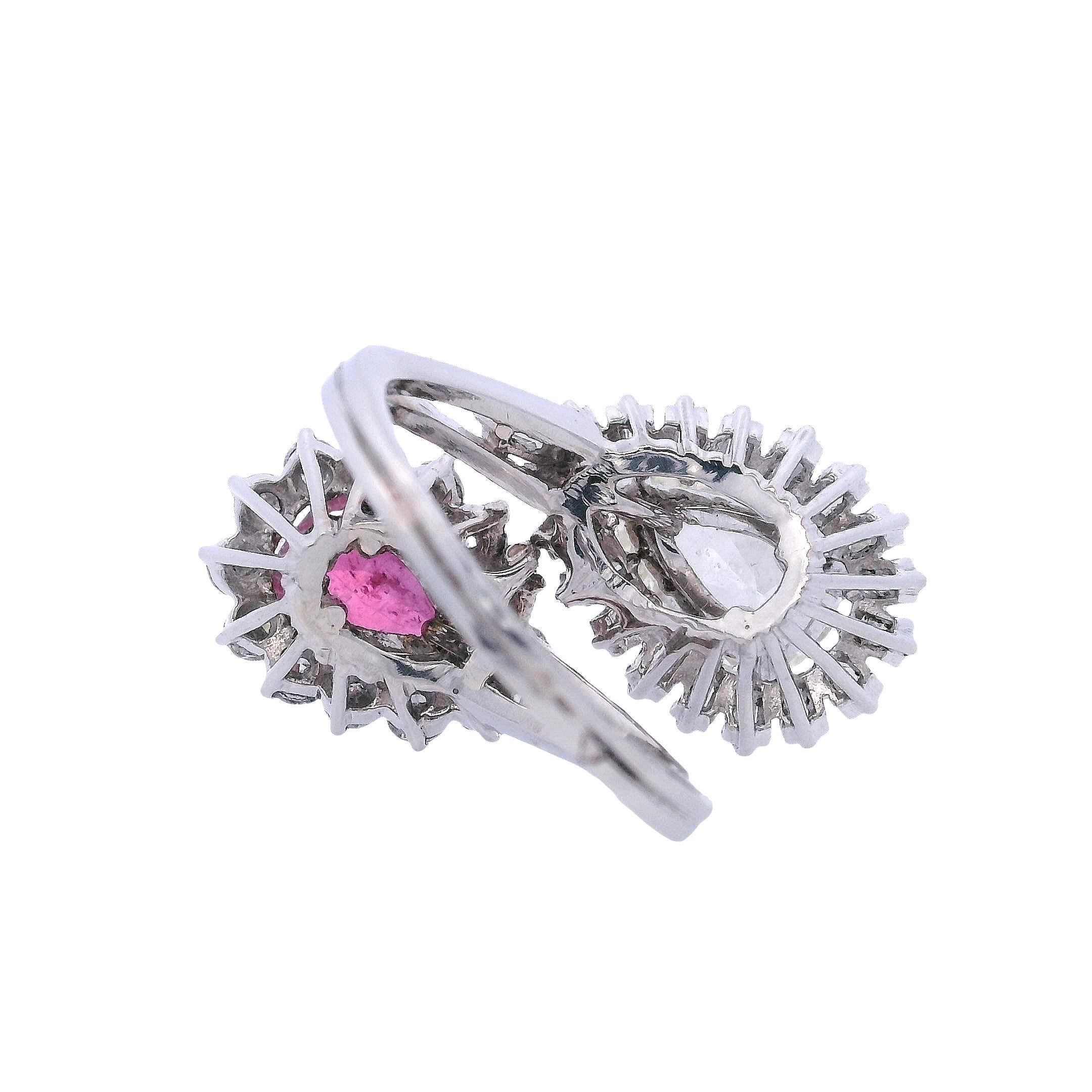 1960’s Platinum Ruby & Diamond Ring For Sale 2