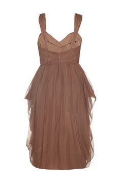 1960s Pleated Silk Chiffon Cocktail Dress