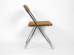 1960s Plia Folding Chair with Woven Wicker Giancarlo Piretti for Castelli, 1967