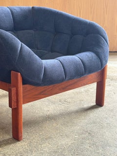 1960s Pod Chair by R. Huber in teak and fabric