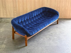 1960s Pod Sofa by R Huber in teak and blue upholstery