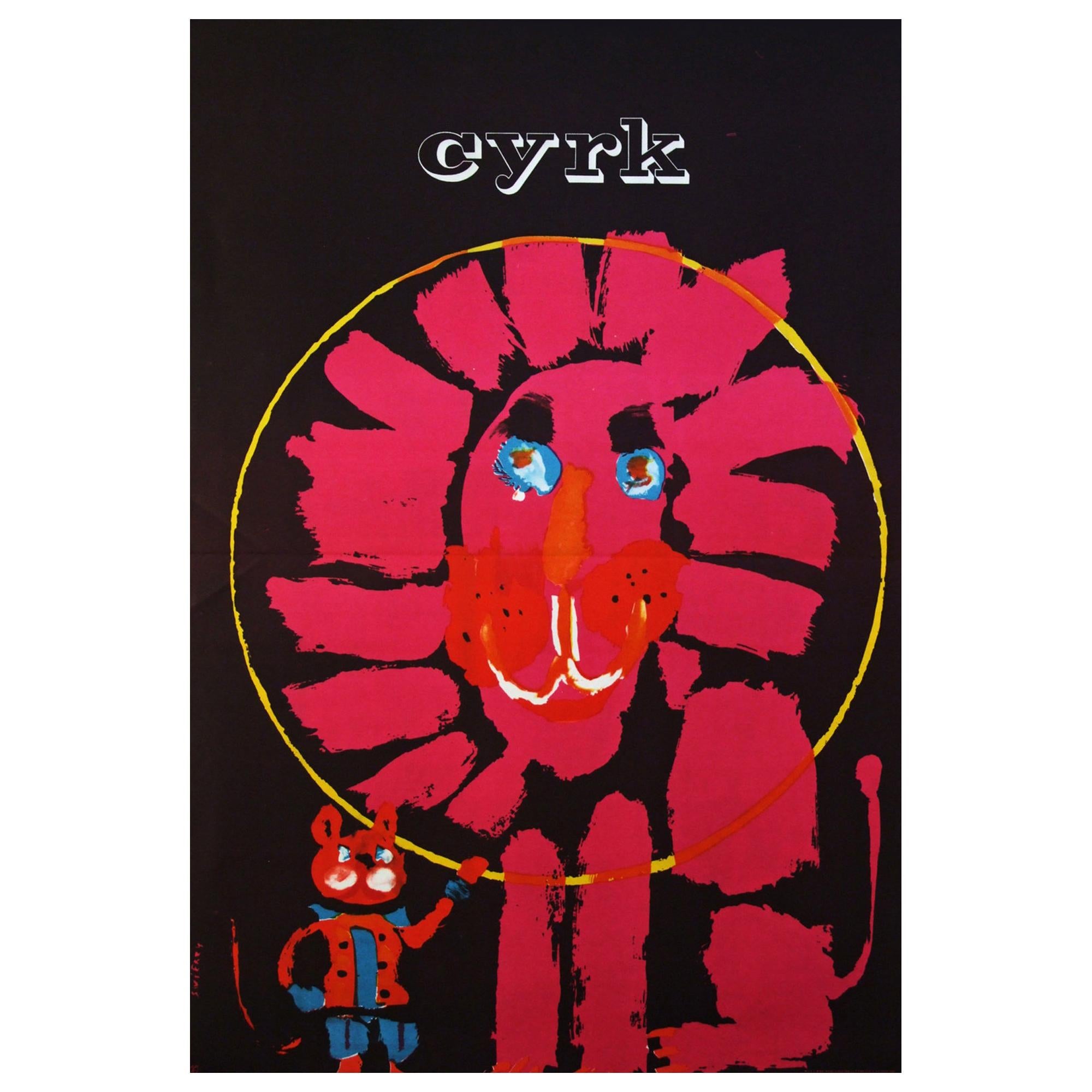 Original 1963 Polish circus promotional poster designed by Waldemar Swierzy.

First edition color offset lithograph.

Folded as originally issued.

Measures: L 87.5cm x W 67cm.