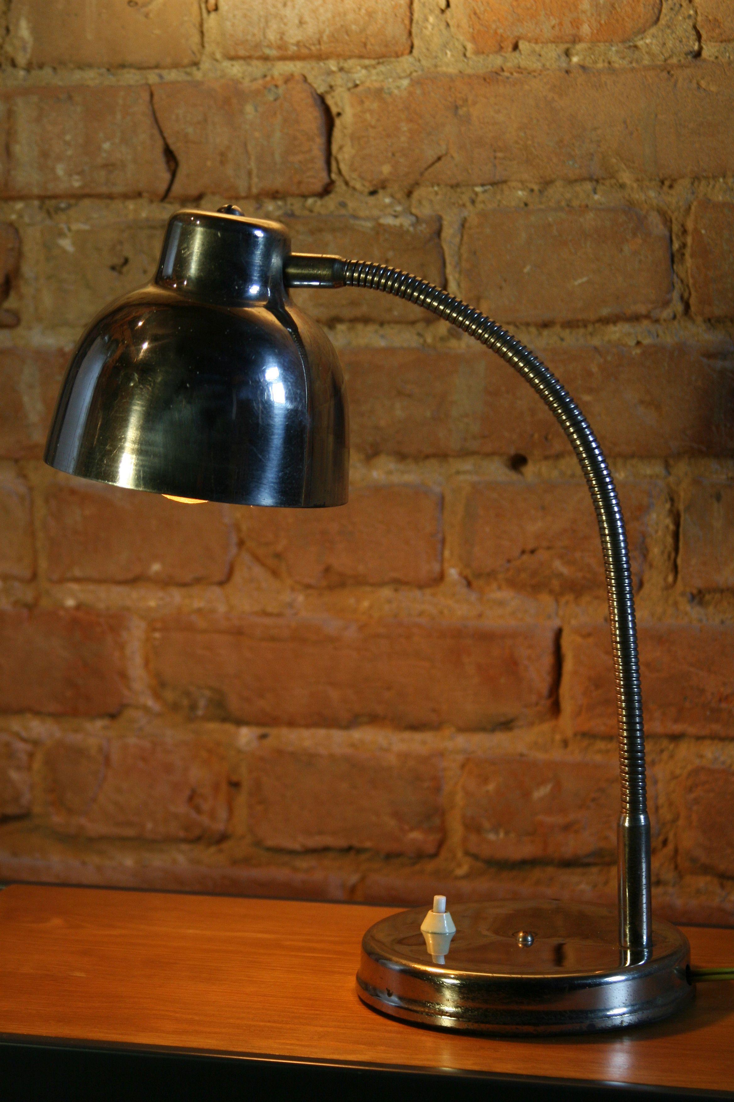 1960s Polish Table Lamp in Chrome For Sale 2