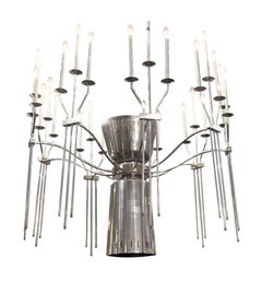 Chandelier Brass Accents 27 Lights Mid-Century Modern