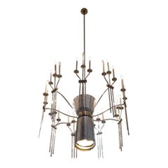 Used Chandelier Brass Accents 27 Lights Mid-Century Modern 