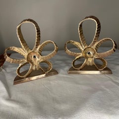 Polished Brass Star Bookends, Victorian Style, India, 1970s, Pair