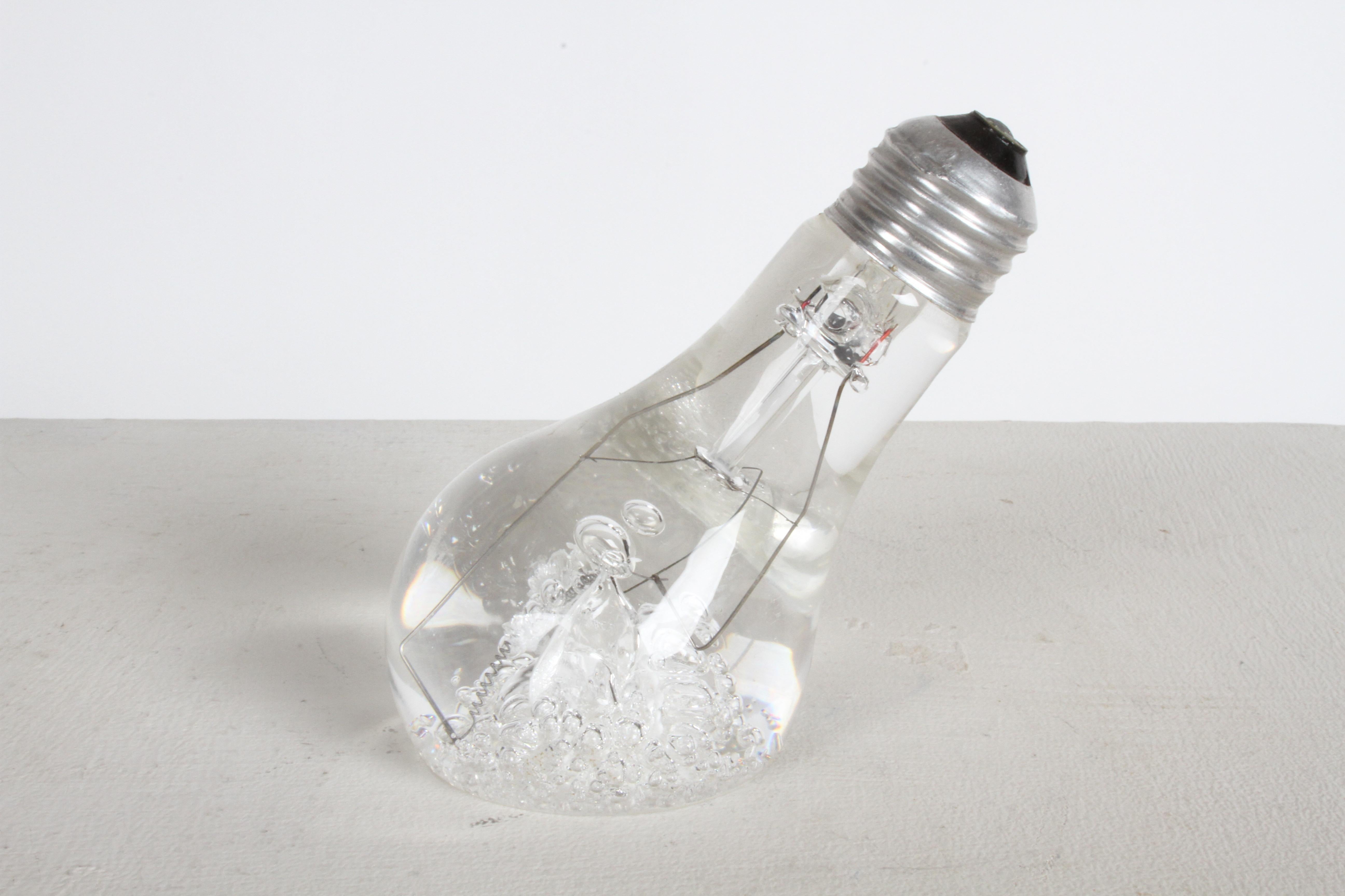 1960s Pop Art Lucite Light Bulb Table Sculpture, Vintage Mid-Century Modern In Good Condition In St. Louis, MO