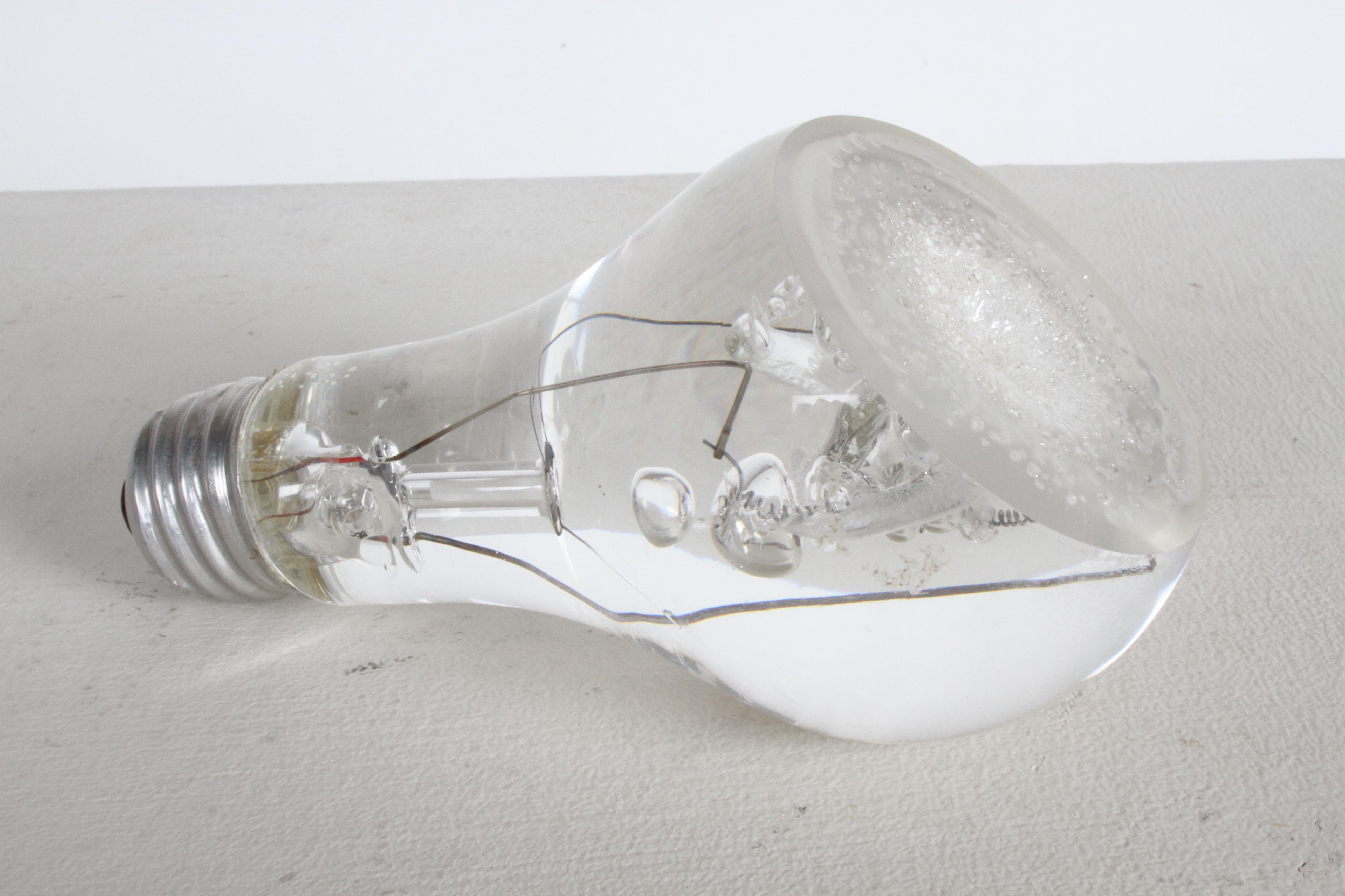 1960s Pop Art Lucite Light Bulb Table Sculpture, Vintage Mid-Century Modern 3