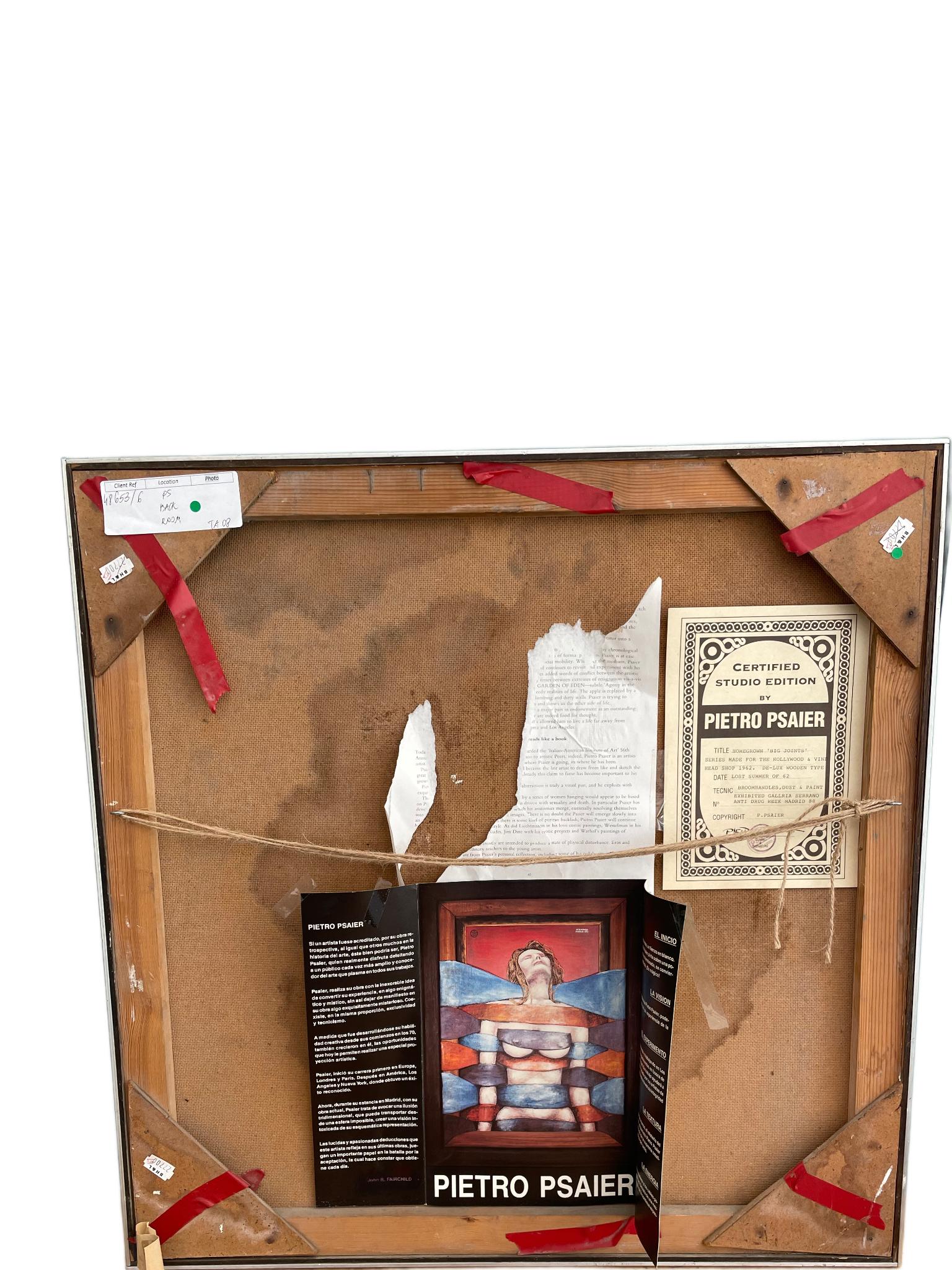 Mixed-Media-Gemälde der Pop-Art der 1960er Jahre von  Pietro Psaier (Mitte des 20. Jahrhunderts) im Angebot