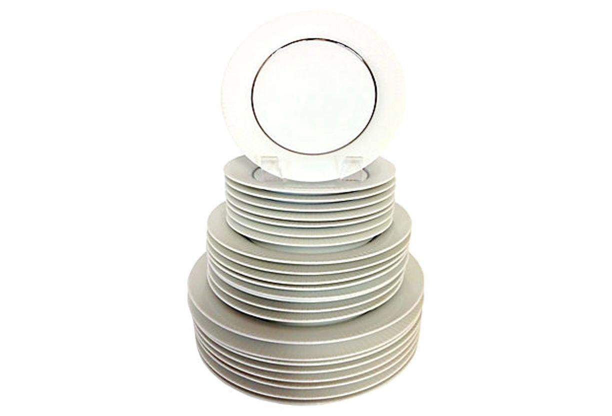 1960'S German porcelain and platinum dinnerware 