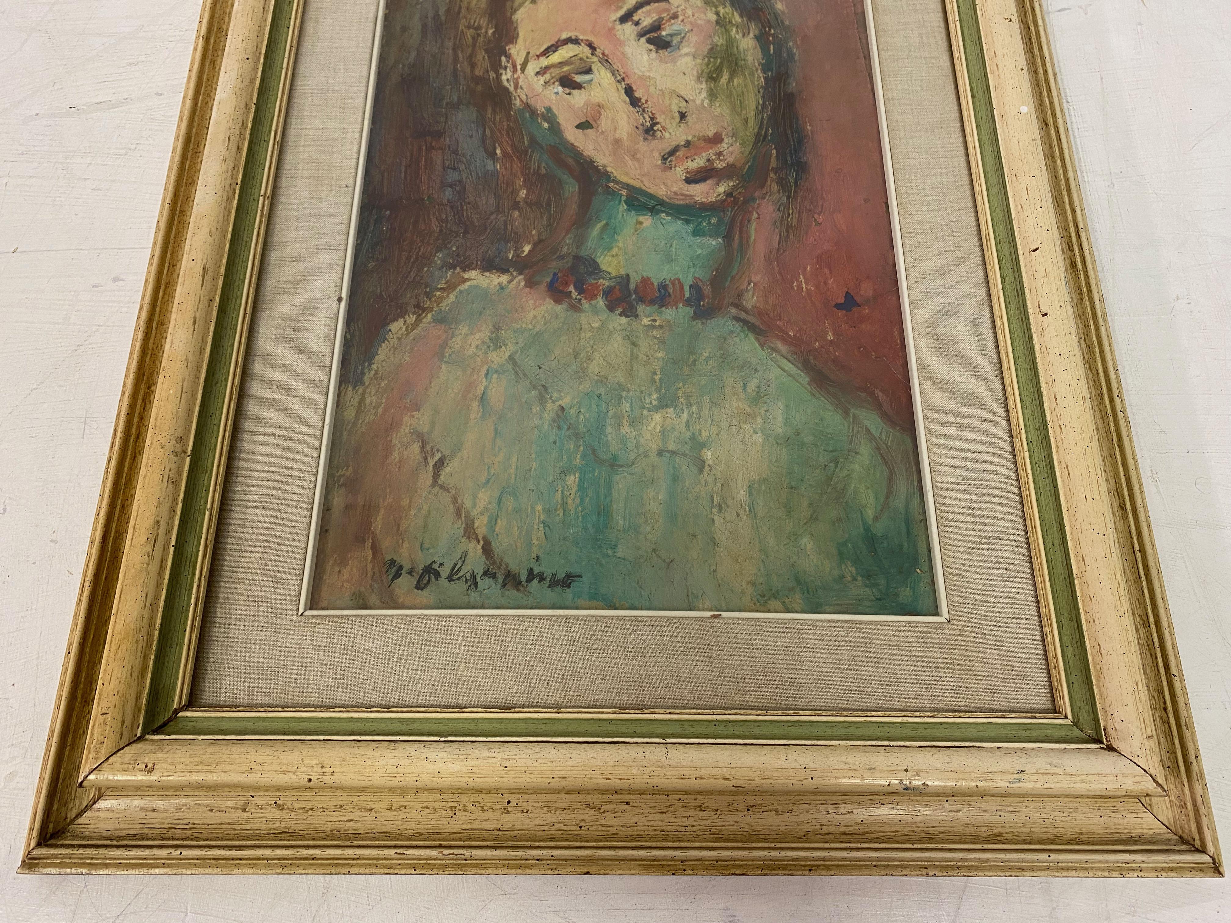 Mid-Century Modern 1960s Portrait of a Female For Sale