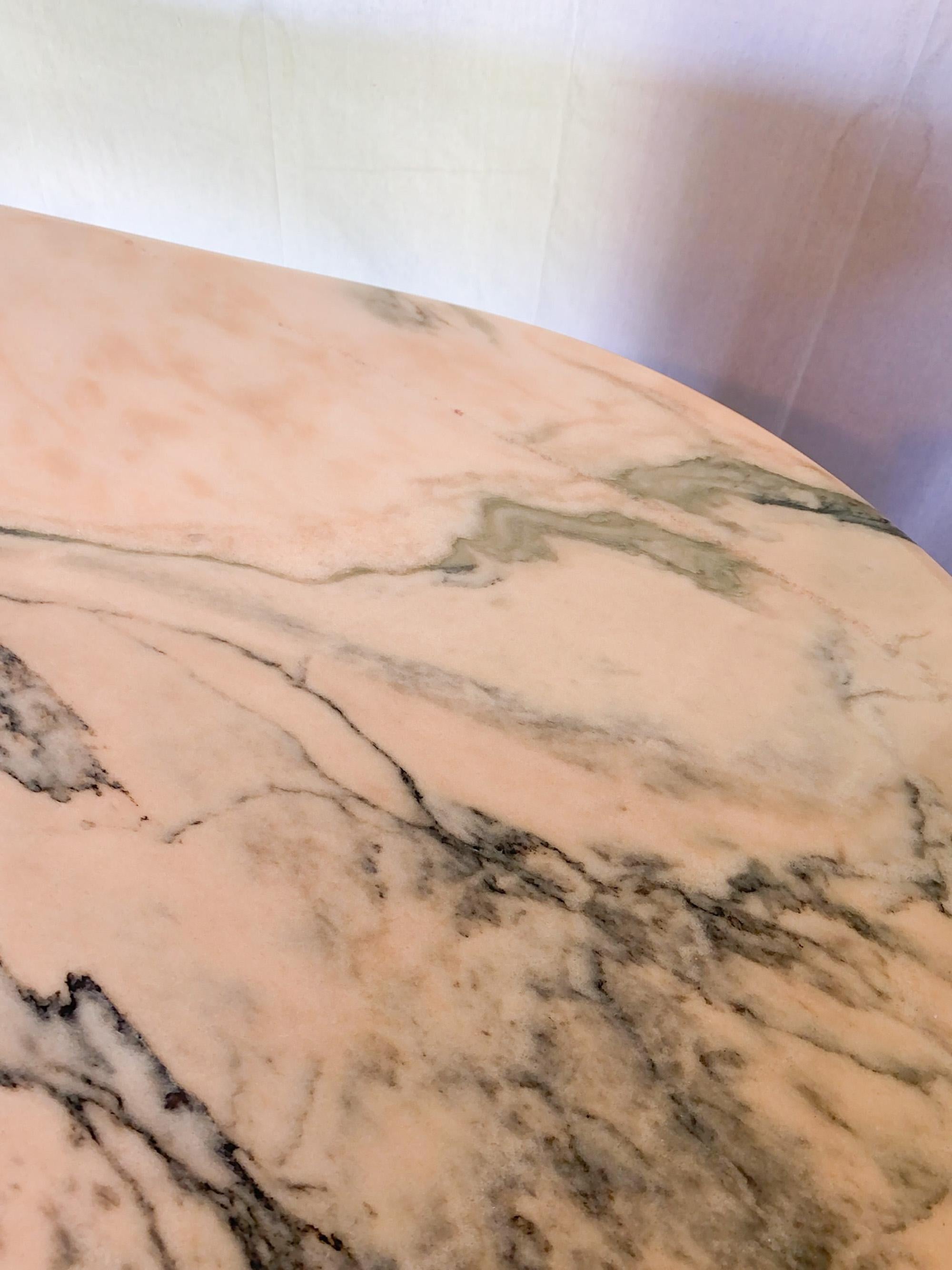 1960s Portuguese Rosa Marble Dining Table 1