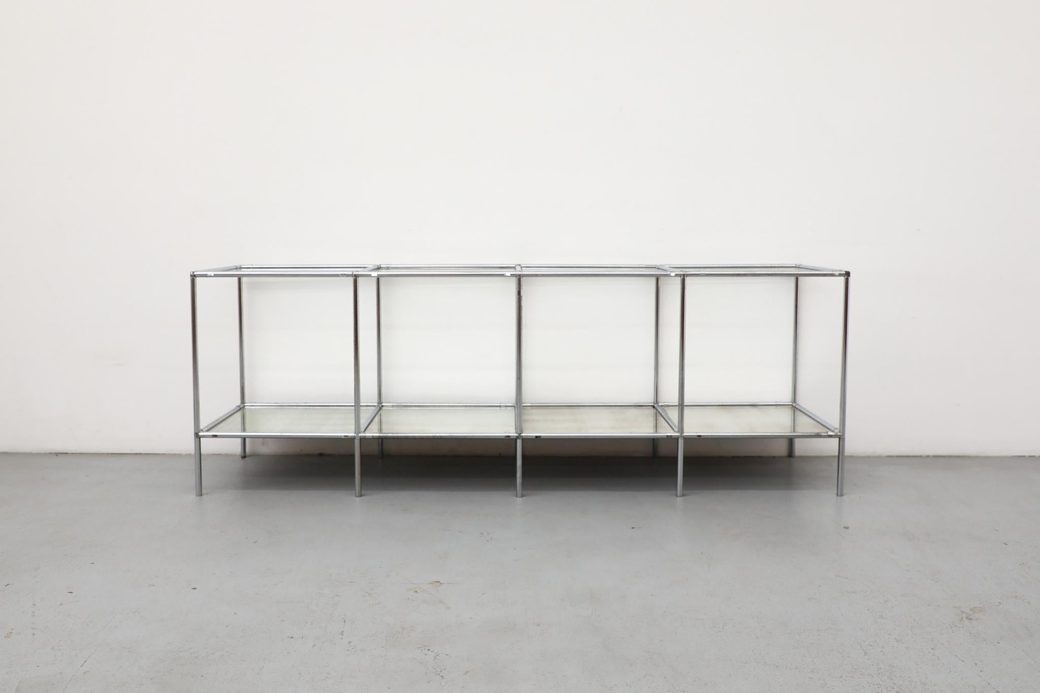 Mid-Century Modern 1960s Poul Cadovius 'Abstracta' Shelving System with Glass & Mirror For Sale