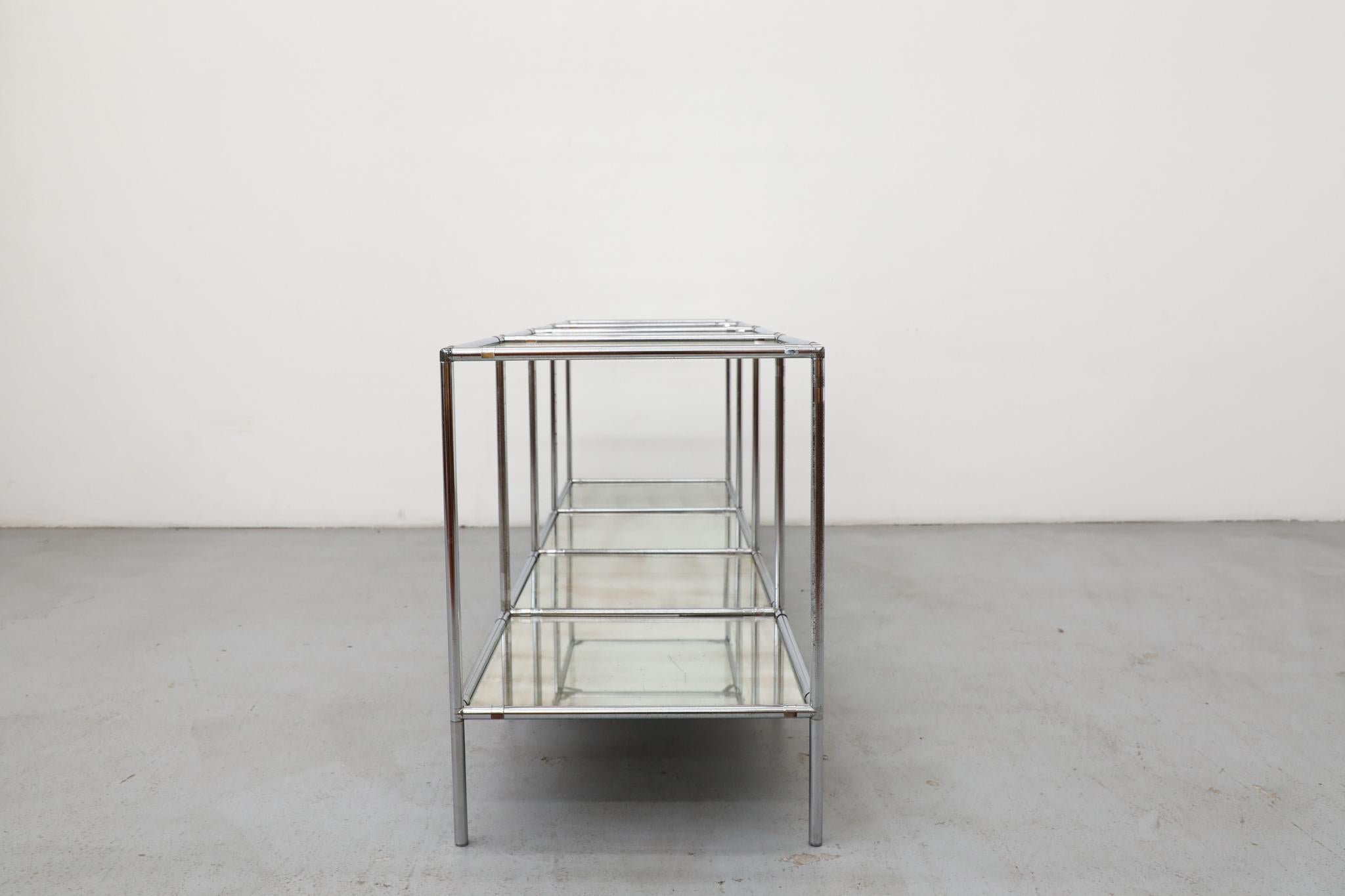 1960s Poul Cadovius 'Abstracta' Shelving System with Glass & Mirror In Good Condition For Sale In Los Angeles, CA